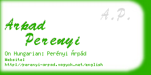 arpad perenyi business card