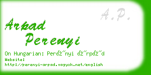arpad perenyi business card